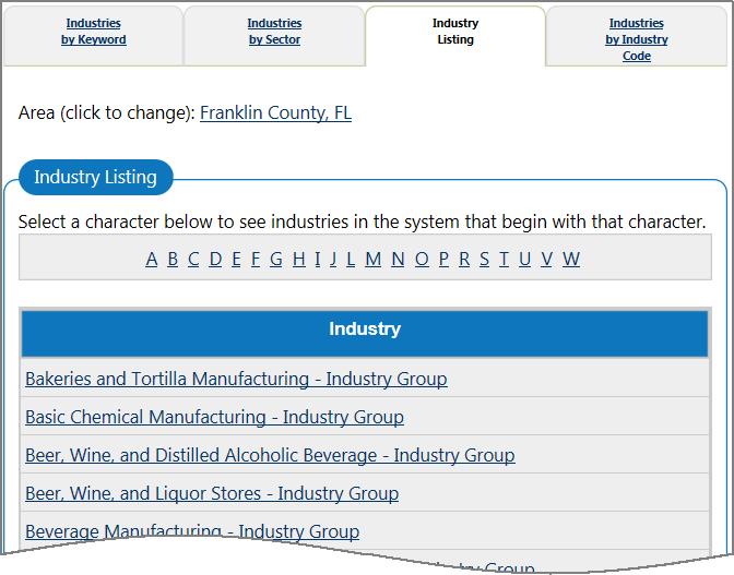 Industries by Sector Search Industries by Industry Code There are times when staff may need to select an appropriate industry code/naics code.