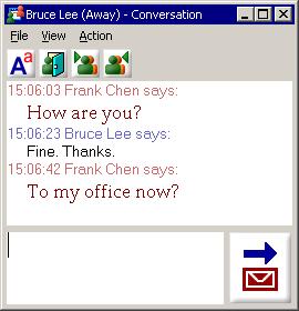 Launch via Conversation You can launch your meeting room while having a text chat conversation with another Owner.
