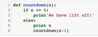 Recursion A function is a allowed to call itself, in what is termed recursion Countdown calls itself!