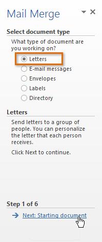 Step 2: Select Use the current document, then click Next: Select recipients