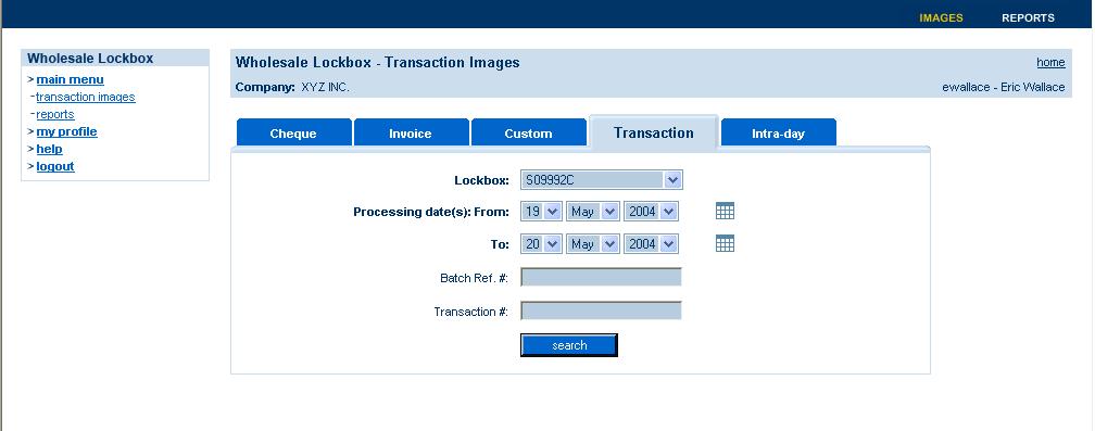 The system will use the transaction criteria that you enter on the Transaction tab to search the archive s data for the correct transaction information.