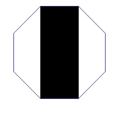 22. The area of the shaded region in a regular octagon (shown below) is 12 square units. What is the perimeter of the octagon?