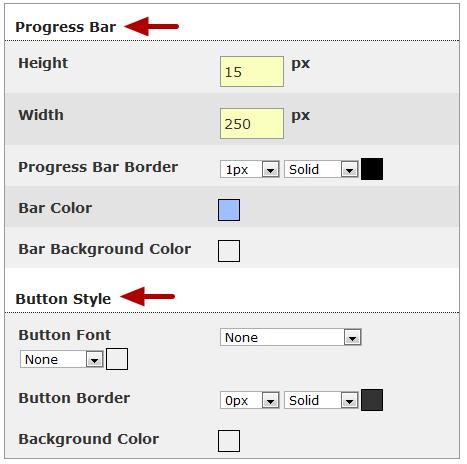 Progress Bar and Buttons Within this style category you can configure the height and width of the survey Progress Bar (progress bars give respondents a visual indication of their progress within a