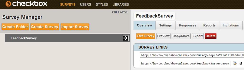 Apply Survey Style to a Survey From the Survey Manager,