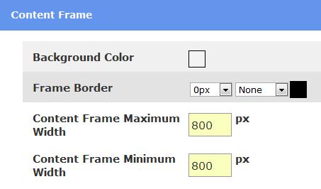 Next, configure the Content Frame, which is the area of the screen your survey content will be displayed in. Background Color: Set the background color using the color picker.