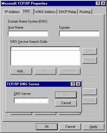 the DNS tab.