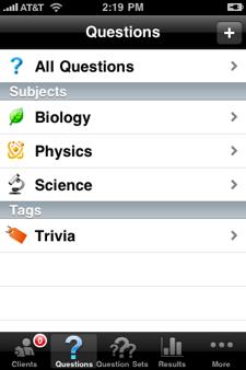 Questions The questions tab is the home of your library of polling questions.