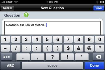 This will initiate the question editor where you can: enter question text, select