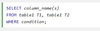 Self-JOIN is a regular join, but the table is joined with itself. SELECT worker.last_name ' works for ' manager.