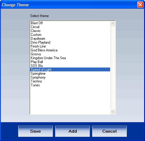 Step 2: Select the Change Theme option from this menu and the Change Theme pop-up window opens. All the themes you can choose from appear in this window.