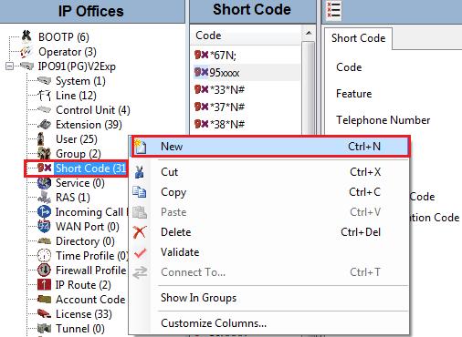 5.5. Create Short Code (Route Calls) A Short Code needs to be configured on the IP