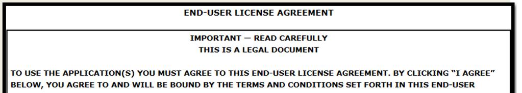 10. Click the OK button. 11. The first time a user signs in to the system, he/she will be asked to accept an End User License Agreement. 12.