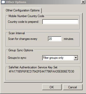Configuring Other Synchronization Options 1. In the Synchronization Agent, click the Configuration tab. 2. Under Other Synchronization Options, click Configure.