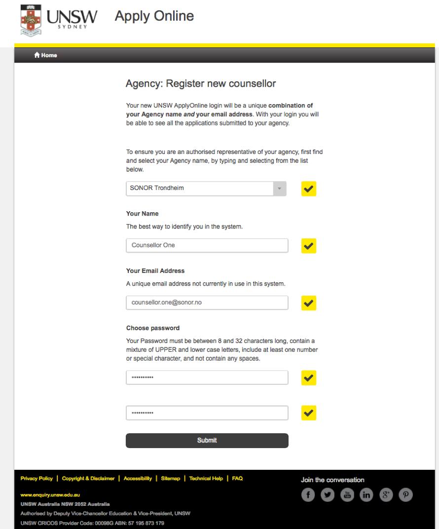 STEP 3 Enter your Agency name, and select the correct branch from the drop-down list.