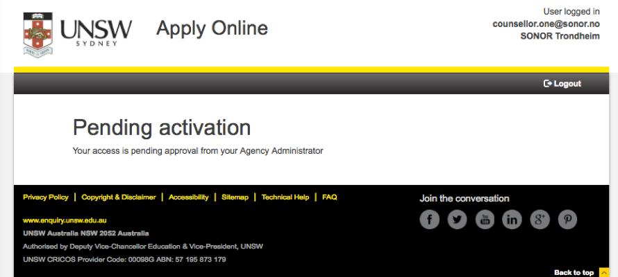 STEP 4 The Pending activation page is displayed as below.