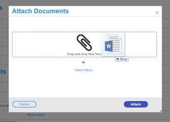To upload documents, 1. Click on the Upload button near the top of the screen. 2.