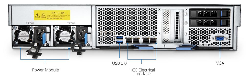 The expansion card slot can support various expansion devices such as 10GbE network card and low power GPU.