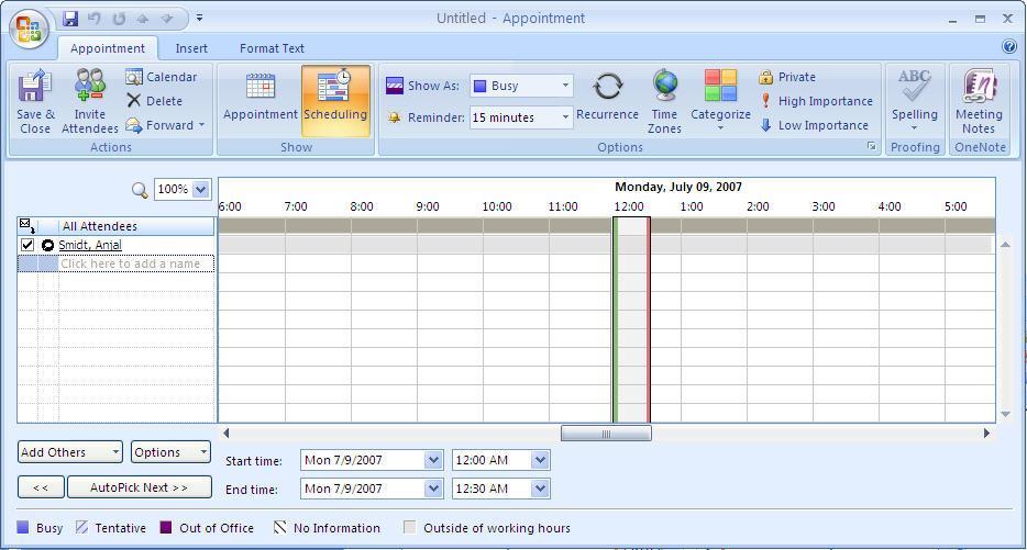 Meetings A meeting is simply an appointment that includes others. To create a meeting, either choose Invite Attendees, or enter their names in the Scheduling view.