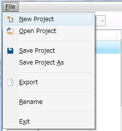 7. Creating and Editing Projects Opening a Project 1. Click File to open the File menu.