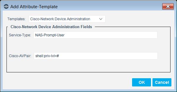 Attribute-Value Templates In the Authorization section of the Add Pre-Admission Authorization Rule window, selecting Templates opens the Add Attribute Template dialog box.