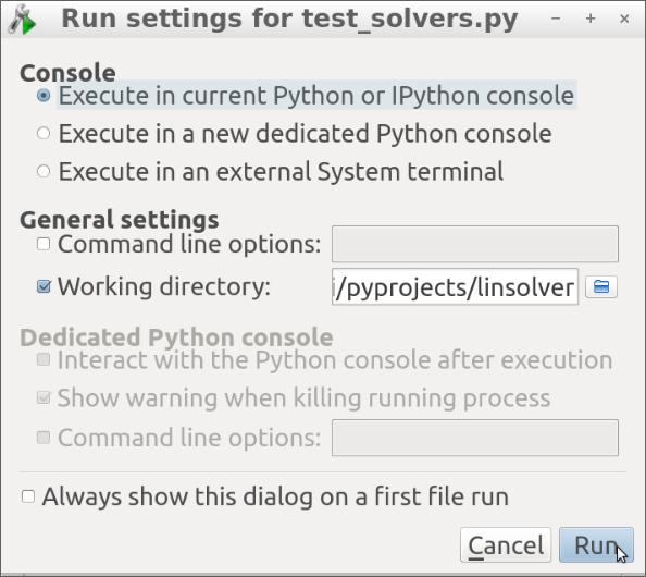 Execute a Python script within Spyder3 Spyder3 can execute any Python script of the project The script can be