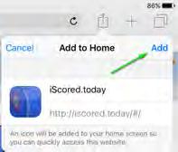 today application can be loaded by opening the required device browser and entering the home page address: http://iscored.