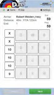 Quick Start Guide iscored.today Scoring Keypad The keypad will present one button for each possible arrow score for the target face.