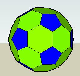 Do this at every corner, until you have filled in all 12 pentagons. Behold: a soccer ball!