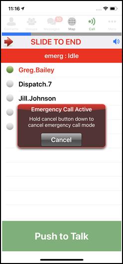 Special Calls: Emergency PTT Calls Any group created in the portal may be configured for individual users as an Emergency Call Group.