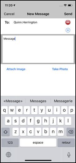 Section 3: Messages Send a Message or Image Select a Contact from the Contact List Press the blue information circle to activate the Secondary Menu Select Send Message; add recipients if you wish by