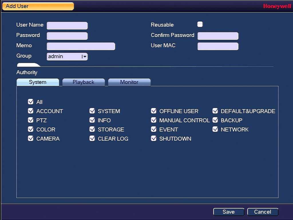 Configuring System Settings 119 2. On the User tab, click Add User. The Add User page opens. 3. On the Add User page, configure the following settings: User Name Enter a user name for the account.
