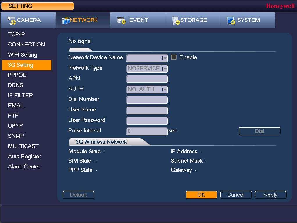 Configuring Network Settings 71 To configure 3G wireless connections 1. Go to Main Menu > Setting > Network > 3G Setting. 2.