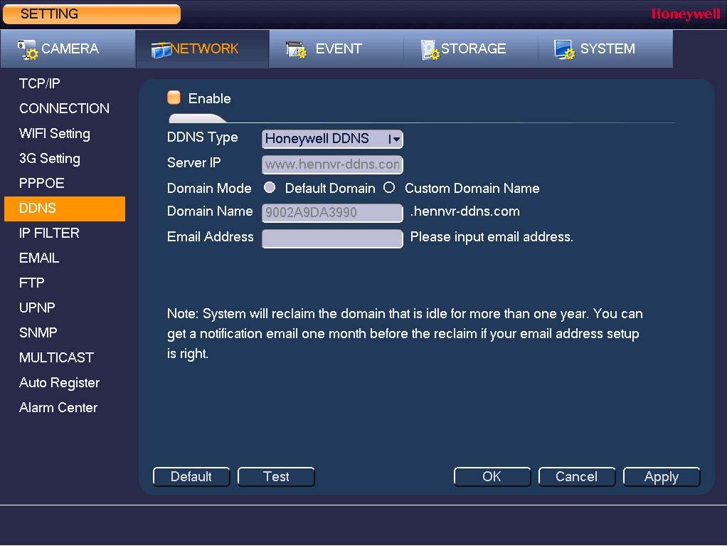 Configuring Network Settings 73 Configuring DDNS Settings To enable a Dynamic DNS (DDNS) network connection 1. Go to Main Menu > Setting > Network > DDNS. 2.