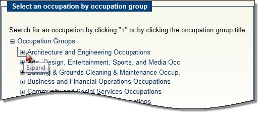 Search for Jobs within the Selected Occupation On the results screen, click on the Occupation link (in the Occupation column).