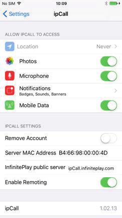 VPN CONFIGURATION FOR REMOTE CONTROL : ( FOLLOW THIS PROCEDURE AFTER CONFIGURED AND VERIFIED YOUR APP IN WI-FI MODE ) The remote function of the InfintiePlay application is based on VPN technology,