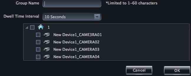 1 Create, Change or Delete the Camera Group In the above interface, click button to create a group.