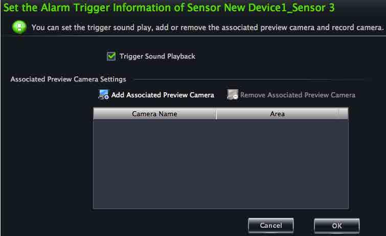 1 Check the sensor under the area on the right and click button to move out the sensor. 2 Check the sensor on the left and click add sensor.