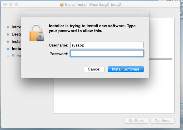 Enter the password and click Install Software to start installation.