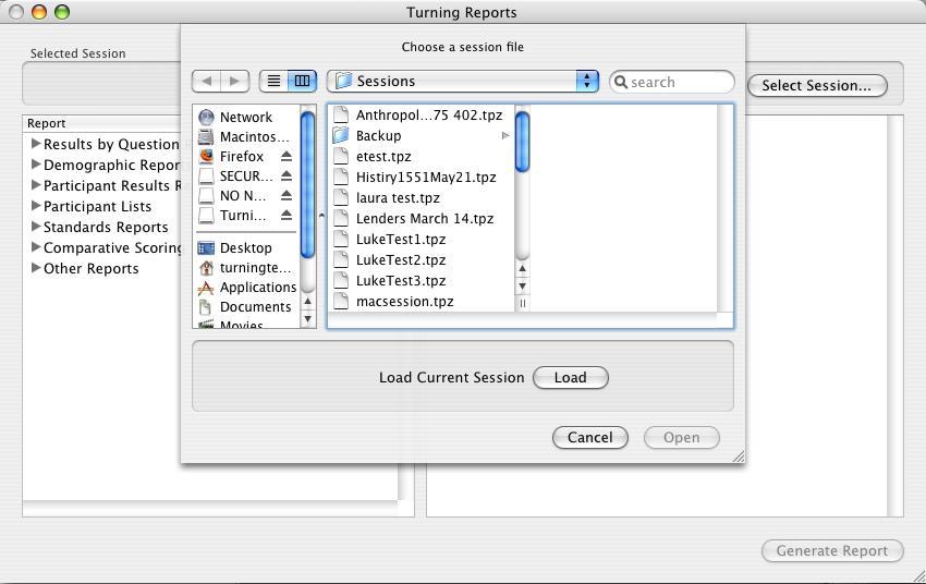 Running Reports 1. Click Tools on the TurningPoint toolbar. 2. Select Turning Reports. 3.