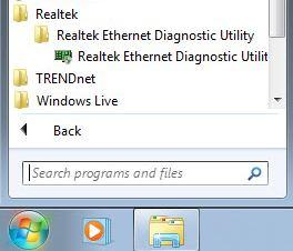 Ethernet Diagnostic Utility to launch the