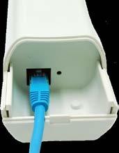 Plug an Ethernet cable to the access point and plug the other end of the cable to the side of