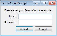 3. You will now be prompted to enter your SensorCloud credentials.