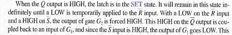 CHAPTER SIX/ Flip Flop The S-R (SET-RESET) Latch An active-high input S-R