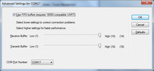 Select an unused COM Port Number and then click OK.