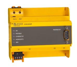 Condition Monitor with integrated gateway for connection of Bender devices to PROFIBUS DP and Ethernet TCP/IP networks Range of functions Features Condition Monitor for Bender systems Integrated