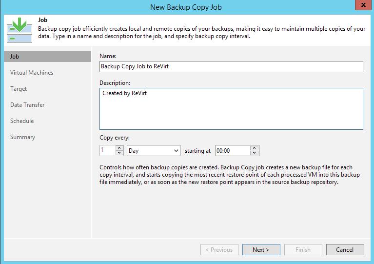 In the Jobs section of Backup & Replication, click on "Backup Copy Job"