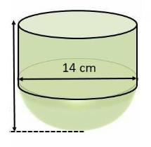 Radius of the Cylinder = 7 cm Height of the Cylinder = 13 7 = 6 cm Inner Surface Area of the vessel = CSA of hemisphere + CSA of Cylinder = 2πr 2 + 2πrh = 2πr(r + h) = 2 22 7 7