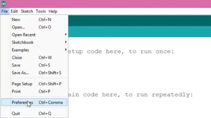 SET PREFERENCES FOR ARDUINO IDE Once installed, open the Arduino IDE. You can either use the desktop icon or go to your programs folder to use the icon there.