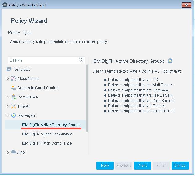 platform policies can include collecting BigFix client, relay and server each host is using.