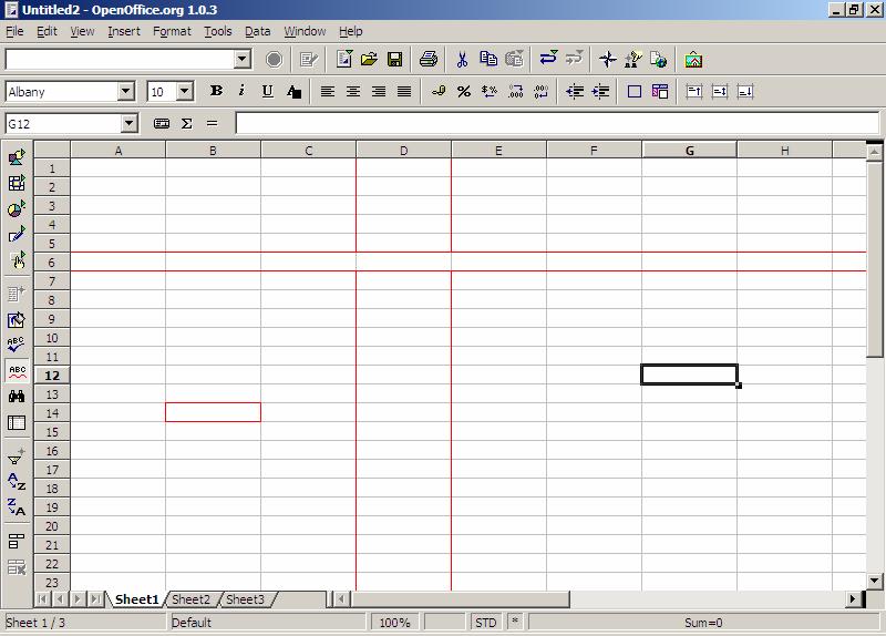OpenOffice Calc (Spreadsheet) Basics The picture below shows the Calc screen.